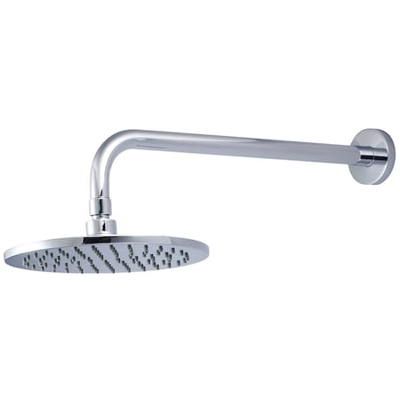 Pioneer Industries Single Function Rain Showerhead W/Shower Arm and Flange, Polished Chrm X-6400038